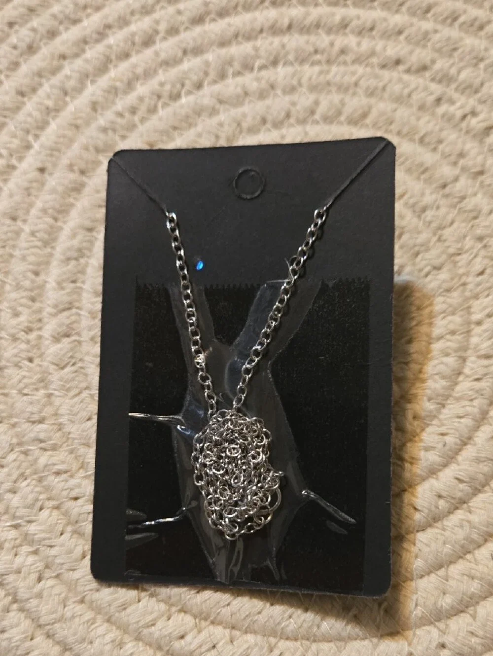 Silver Leaf Black Onyx Pendant Necklace